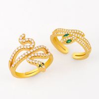 Fashion Snake-shaped Ring Copper Ring Opening Green Adjustable Rings Nihaojewelry main image 1