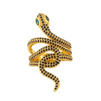 Fashion Wild Snake Ring Micro-inlaid Zircon Open Ring Original Copper Ring Nihaojewelry main image 4