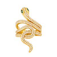 Fashion Wild Snake Ring Micro-inlaid Zircon Open Ring Original Copper Ring Nihaojewelry main image 5