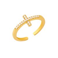 Fashion Wild Simple Diamond Zircon Cross Ring Moon Ring Hot Nihaojewelry main image 3