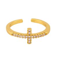 Fashion Wild Simple Diamond Zircon Cross Ring Moon Ring Hot Nihaojewelry main image 5