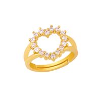 فراشة حلقة النحاس خاتم أزياء البرية مفتوحة خاتم الماس على شكل قلب الحب حلقة الجملة Nihaojewelry main image 4