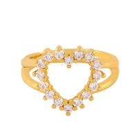 فراشة حلقة النحاس خاتم أزياء البرية مفتوحة خاتم الماس على شكل قلب الحب حلقة الجملة Nihaojewelry main image 5