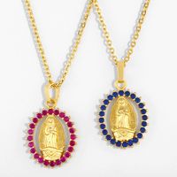 Golden Virgin Mary Pendant Necklace Religious Ladies Necklace Jewelry Wholesale Nihaojewelry main image 1