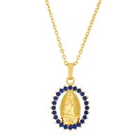 Golden Virgin Mary Pendant Necklace Religious Ladies Necklace Jewelry Wholesale Nihaojewelry main image 3