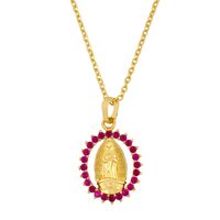 Golden Virgin Mary Pendant Necklace Religious Ladies Necklace Jewelry Wholesale Nihaojewelry main image 4