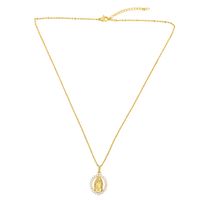 الأزياء العذراء ماري البيضاوي الذهب الحقيقي مطلي قلادة عملة الترقوة سلسلة الجملة Nihaojewelry main image 5