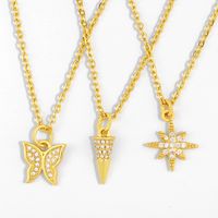 Hot Selling Necklace Korean Full Diamond Butterfly Necklace Clavicle Chain Wholesale Nihaojewelry main image 1