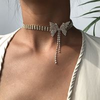 Fashion Full Diamond Bow Short Necklace Fashion Trend Choker Necklace Jewelry Hot Sale Wholesale Nihaojewelry main image 5