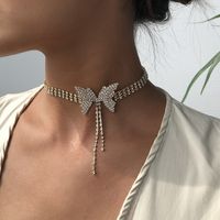 Fashion Full Diamond Bow Short Necklace Fashion Trend Choker Necklace Jewelry Hot Sale Wholesale Nihaojewelry main image 4