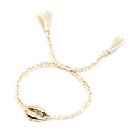 Popular Beach Style Ladies Natural Shell Gold-plated Tassel Bracelet Wholesale Nihaojewelry main image 3