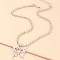 Jewelry Metal Round Bead Chain Choker Butterfly Necklace Wholesale Nihaojewelry main image 5