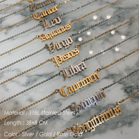 Bijoux 12 Constellation Pendentif 316l Titane Acier Plaqué Or Collier En Gros Nihaojewelry main image 4