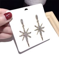 Korean Fashion Wild Zircon Pearl Snowflake Star Earrings Trend Silver Needle Earrings Exquisite Earrings Nihaojewelry main image 5