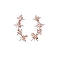 New Earrings S925 Silver Needle Diamond Snowflake Star Earrings Eight-pointed Star Ear Bone Clip Wholesale Nihaojewelry main image 6