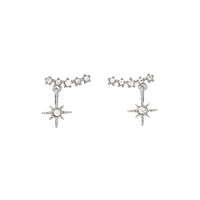 Fashion Golden Simple S925 Silver Needle Earrings Alloy Earring Exquisite Geometric Diamond-studded Snowflake Earrings Wholesale Nihaojewelry main image 6