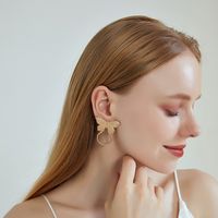 New 925 Silver Needle Earrings Small Fragrance Alloy Geometric Earrings Sweet Butterfly Earrings Batch Wholesale Nihaojewelry main image 4