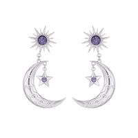 Hot Selling Earrings Fashion Purple Earrings Alloy Diamond Star Moon Earrings Wholesale Nihaojewelry main image 6
