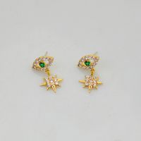 Fashion Exquisite Trend Demon Eye Earrings Snowflake Diamond Stud Earrings Star Short Earrings Nihaojewelry main image 3