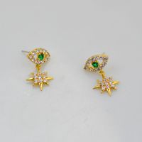 Fashion Exquisite Trend Demon Eye Earrings Snowflake Diamond Stud Earrings Star Short Earrings Nihaojewelry main image 4