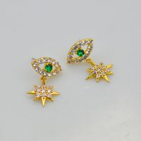 Fashion Exquisite Trend Demon Eye Earrings Snowflake Diamond Stud Earrings Star Short Earrings Nihaojewelry main image 5