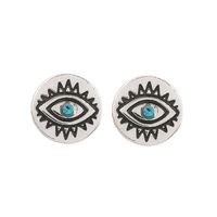 Fashion New Geometric Round Retro Diamond Devil's Eye Stud Earring Wholesale Nihaojewelry main image 4