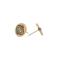 Fashion New Geometric Round Retro Diamond Devil's Eye Stud Earring Wholesale Nihaojewelry main image 5