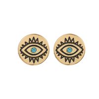 Fashion New Geometric Round Retro Diamond Devil's Eye Stud Earring Wholesale Nihaojewelry main image 6