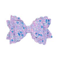 Girls Three-tier Bow-knot Hairpin Children's Sequined Bow-knot Edging Clip Colored Hair Clips Wholesale sku image 3