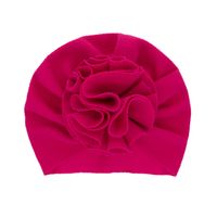 Fashion Children's Hats Baby Pure Color Pullover Caps Handmade Big Flower Tire Caps 12 Colors Wholesale Nihaojewelry sku image 5