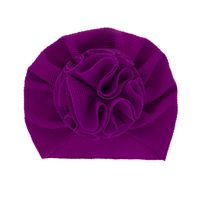 Fashion Children's Hats Baby Pure Color Pullover Caps Handmade Big Flower Tire Caps 12 Colors Wholesale Nihaojewelry sku image 7