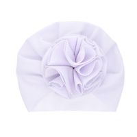 Fashion Children's Hats Baby Pure Color Pullover Caps Handmade Big Flower Tire Caps 12 Colors Wholesale Nihaojewelry sku image 11