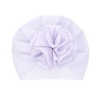 Fashion Children's Hats Baby Pure Color Pullover Caps Handmade Big Flower Tire Caps 12 Colors Wholesale Nihaojewelry sku image 21