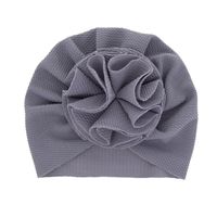 Fashion Children's Hats Baby Pure Color Pullover Caps Handmade Big Flower Tire Caps 12 Colors Wholesale Nihaojewelry sku image 12