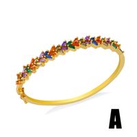 Color Zircon Bracelet Women Original Fashion Colorful Geometric Open Bracelet Boutique Jewelry Wholesale Nihaojewelry sku image 1