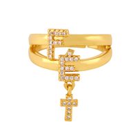 Fashion All-match Ring Women Copper Ring Micro Diamond Zircon Love Open Ring Wholesale Nihaojewelry sku image 1