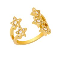 Fashion All-match Simple Copper Ring Women Birthday Star Moon Shape Open Ring Wholesale Nihaojewelry sku image 2