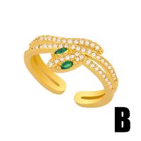 Fashion Snake-shaped Ring Copper Ring Opening Green Adjustable Rings Nihaojewelry sku image 2