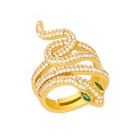 Fashion Wild Snake Ring Micro-inlaid Zircon Open Ring Original Copper Ring Nihaojewelry sku image 1