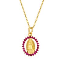 Golden Virgin Mary Pendant Necklace Religious Ladies Necklace Jewelry Wholesale Nihaojewelry sku image 2