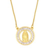 Accessoires Hip-hop De Style Chaud Diamants Plaqués Or Collier Pendentif Vierge Marie Catholique En Gros Nihaojewelry sku image 1