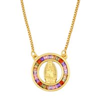 Accessoires Hip-hop De Style Chaud Diamants Plaqués Or Collier Pendentif Vierge Marie Catholique En Gros Nihaojewelry sku image 2