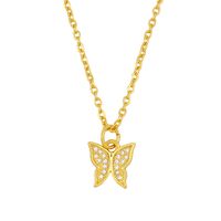 Hot Selling Necklace Korean Full Diamond Butterfly Necklace Clavicle Chain Wholesale Nihaojewelry sku image 1