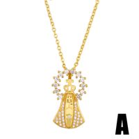 Pope Crown Cross Necklace Ladies Fashion New Popular Pendant Necklace Wholesale Nihaojewelry sku image 1