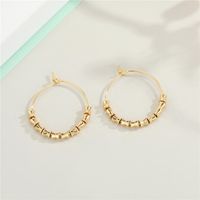 Fashion Simple All-match Color-preserving Gold Earrings Handmade Beaded Earrings Wild Basic Copper Ear Accessory Birthday Nihaojewelry sku image 1