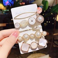 Korean Pearl Hairpin Side Clip Bangs Clip Set Word Clip Fashion Hair Accessories Wholesale Nihaojewelry sku image 8