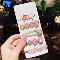 Korean Pearl Hairpin Side Clip Bangs Clip Set Word Clip Fashion Hair Accessories Wholesale Nihaojewelry sku image 7
