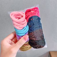 Korean Candy Color Towel Hair Ring Combination Set Simple And Versatile Rubber Band Hair Headdress Wholesale Nihaojewelry sku image 4