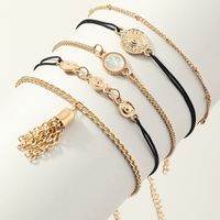 Fashion Jewelry Multi-piece Alloy Chain Pendant Bracelet Fashion Anklet Bracelet Wholesale Nihaojewelry sku image 1