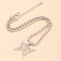 Jewelry Metal Round Bead Chain Choker Butterfly Necklace Wholesale Nihaojewelry sku image 1